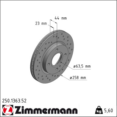 Zimmermann | Bremsscheibe | 250.1363.52