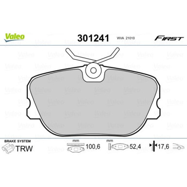 Valeo | Bremsbelagsatz, Scheibenbremse | 301241