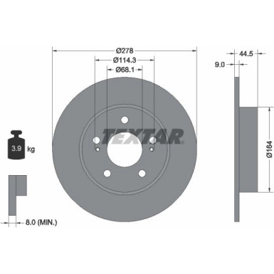 Textar | Bremsscheibe | 92113103