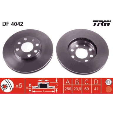 TRW | Bremsscheibe | DF4042