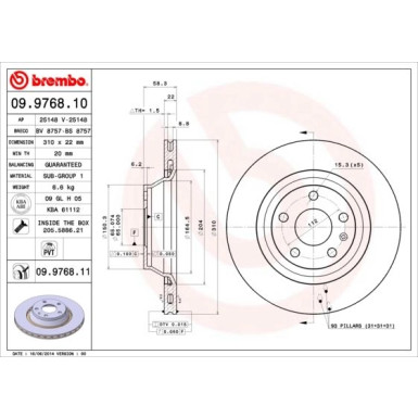 Brembo | Bremsscheibe | 09.9768.11