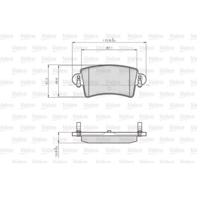 Valeo | Bremsbelagsatz, Scheibenbremse | 872669