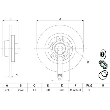 BOSCH | Bremsscheibe | 0 986 479 015