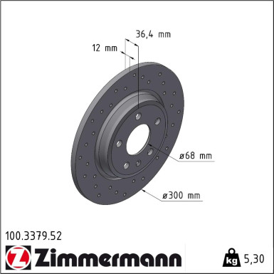 Zimmermann | Bremsscheibe | 100.3379.52