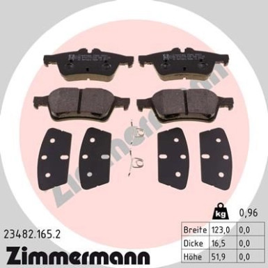 Zimmermann | Bremsbelagsatz, Scheibenbremse | 23482.165.2