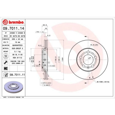 Brembo | Bremsscheibe | 09.7011.11