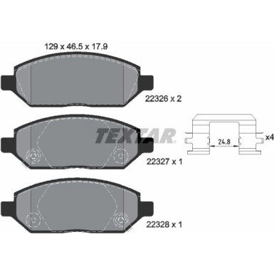 Textar | Bremsbelagsatz, Scheibenbremse | 2232601