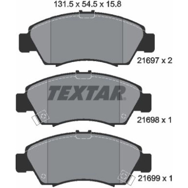 Textar | Bremsbelagsatz, Scheibenbremse | 2169701