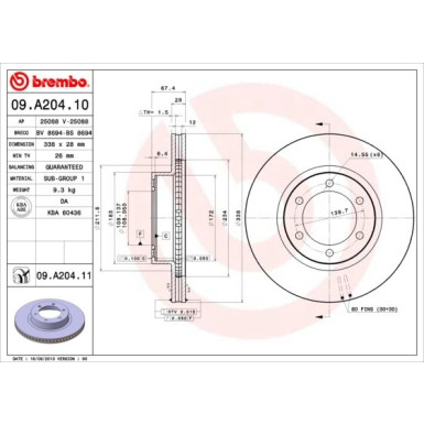 Brembo | Bremsscheibe | 09.A204.11