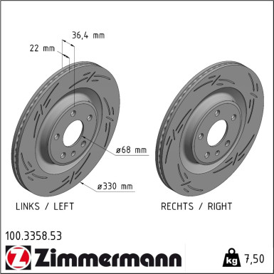 Zimmermann | Bremsscheibe | 100.3358.53