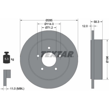 Textar | Bremsscheibe | 92169100