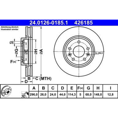 ATE | Bremsscheibe | 24.0126-0185.1