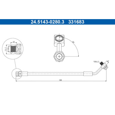 ATE | Bremsschlauch | 24.5143-0280.3