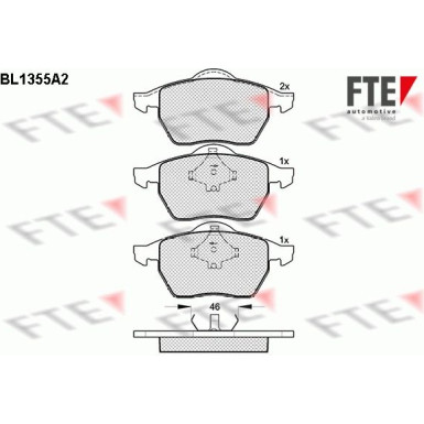 FTE | Bremsbelagsatz, Scheibenbremse | 9010136