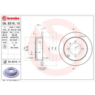 Brembo | Bremsscheibe | 08.8316.11