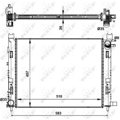 NRF | Kühler, Motorkühlung | 58443