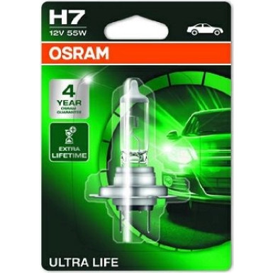 Osram | Glühlampe, Fernscheinwerfer | Ultra Life H7 Einzelblister | 64210ULT-01B