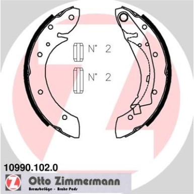 Zimmermann | Bremsbackensatz | 10990.102.0