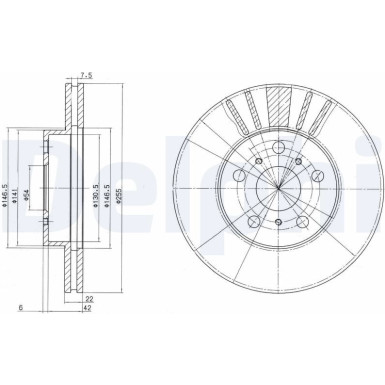 Delphi | Bremsscheibe | BG2596