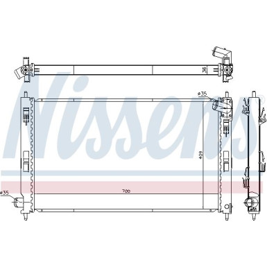 Nissens | Kühler, Motorkühlung | 628969