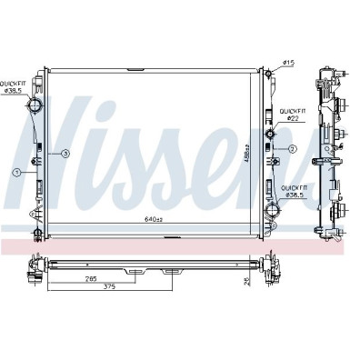 Nissens | Kühler, Motorkühlung | 627023