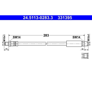 ATE | Bremsschlauch | 24.5113-0283.3