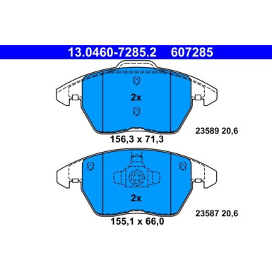 ATE | Bremsbelagsatz, Scheibenbremse | 13.0460-7285.2