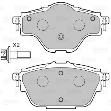 Valeo | Bremsbelagsatz, Scheibenbremse | 601395