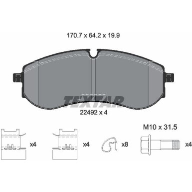 Textar | Bremsbelagsatz, Scheibenbremse | 2249201