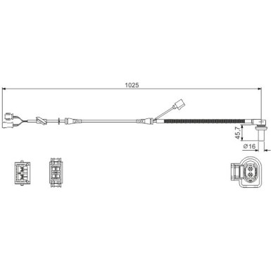 BOSCH | Sensor, Raddrehzahl | 0 986 594 002