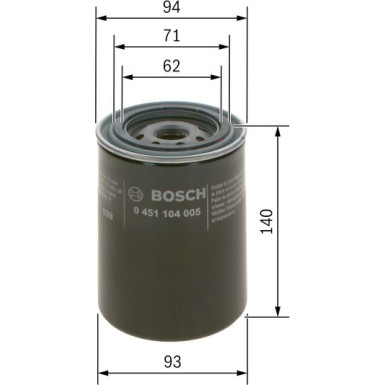 BOSCH 0 451 104 005 Ölfilter