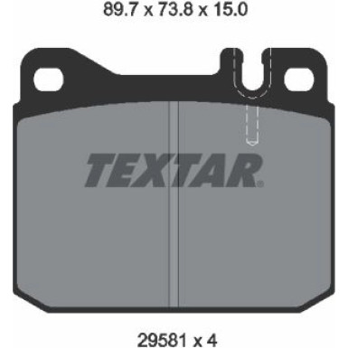 Textar | Bremsbelagsatz, Scheibenbremse | 2958104