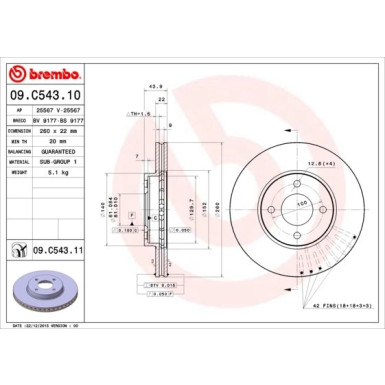 Brembo | Bremsscheibe | 09.C543.11