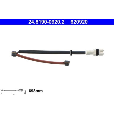 ATE | Warnkontakt, Bremsbelagverschleiß | 24.8190-0920.2