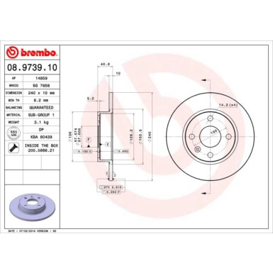 Brembo | Bremsscheibe | 08.9739.10