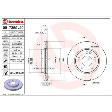 Brembo | Bremsscheibe | 09.7359.21