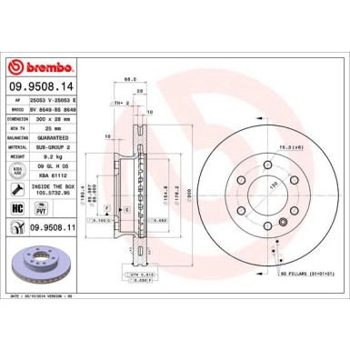 Brembo | Bremsscheibe | 09.9508.11