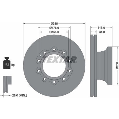 Textar | Bremsscheibe | 93143100