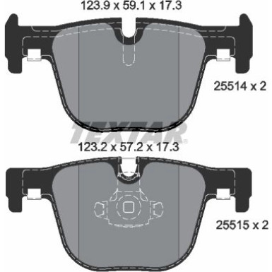 Textar | Bremsbelagsatz, Scheibenbremse | 2551401