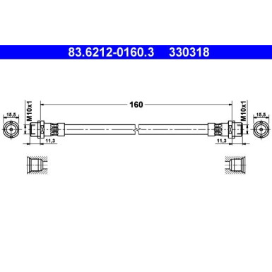 ATE | Bremsschlauch | 83.6212-0160.3