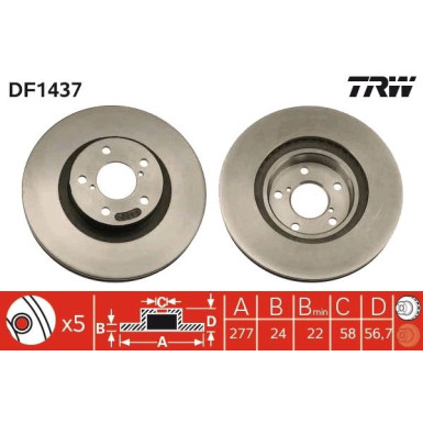 TRW | Bremsscheibe | DF1437