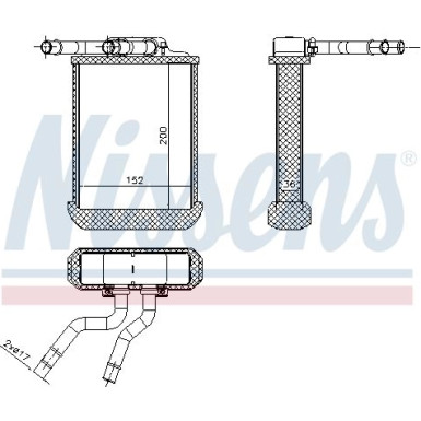 Nissens | Wärmetauscher, Innenraumheizung | 72045