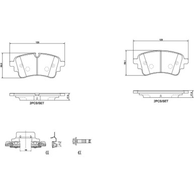 Brembo | Bremsbelagsatz, Scheibenbremse | P 85 186