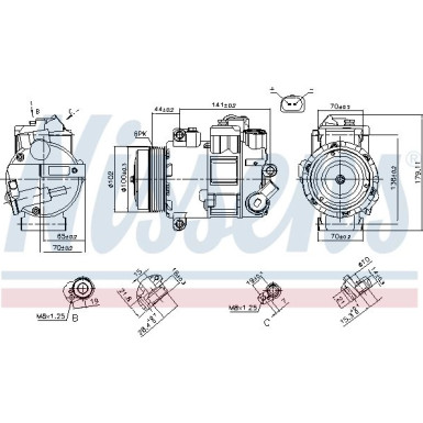 Nissens | Kompressor, Klimaanlage | 890412