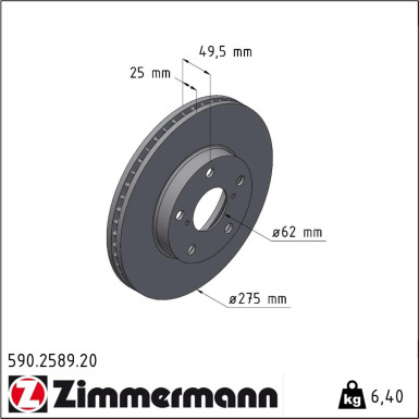 Zimmermann | Bremsscheibe | 590.2589.20