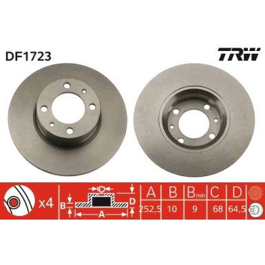 TRW | Bremsscheibe | DF1723