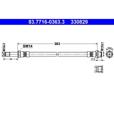 ATE | Bremsschlauch | 83.7716-0363.3