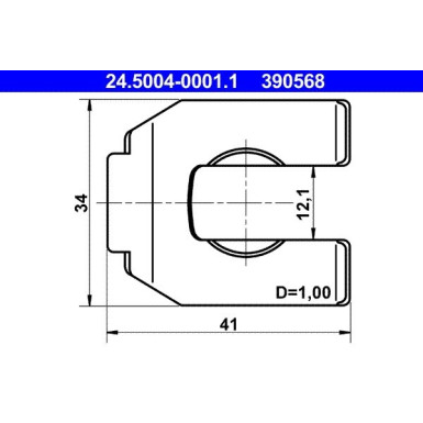 ATE | Halter, Bremsschlauch | 24.5004-0001.1