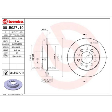 Brembo | Bremsscheibe | 08.B027.11