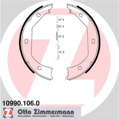 Zimmermann | Bremsbackensatz, Feststellbremse | 10990.106.0